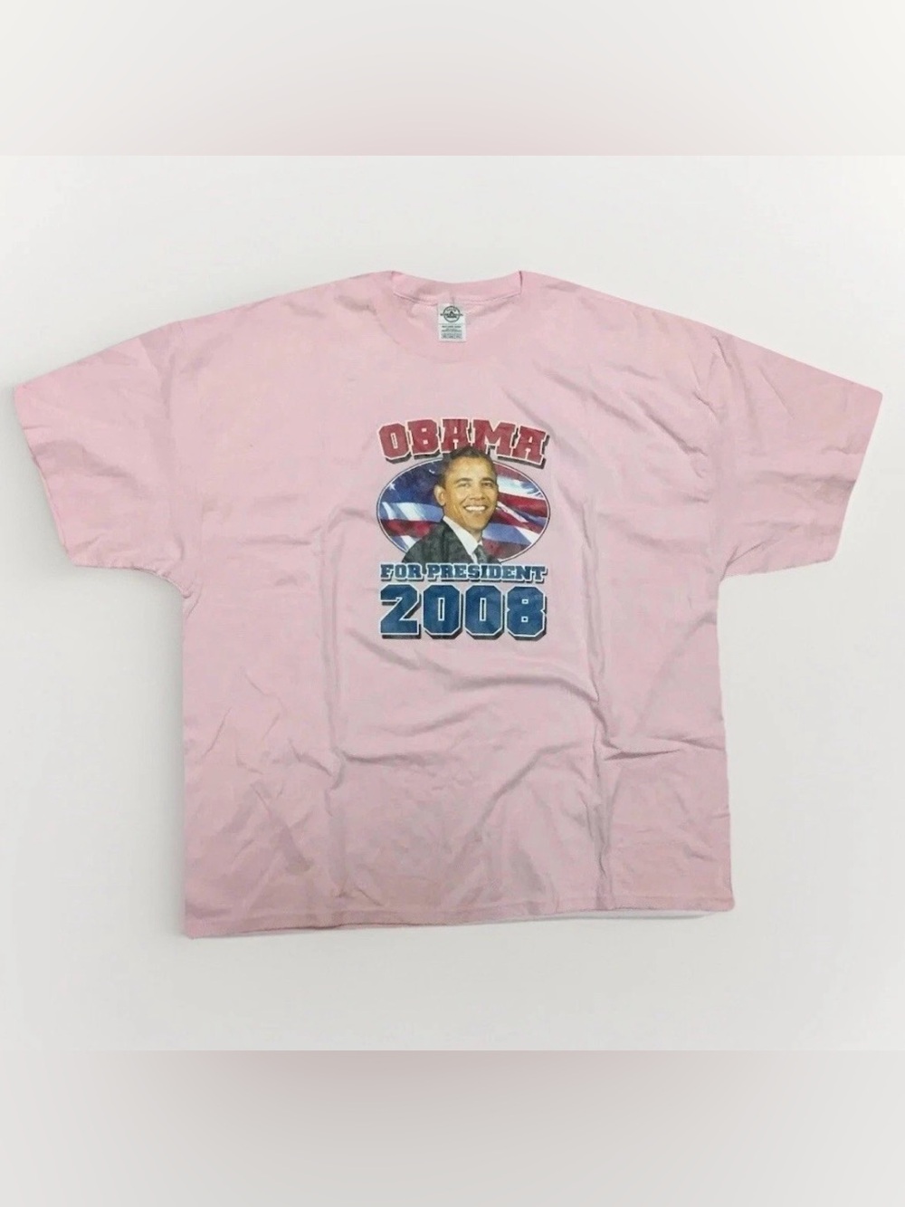 2008 Barack Obama For President T-shirt Size 2XL Pink USA Vintage Campaign Tee